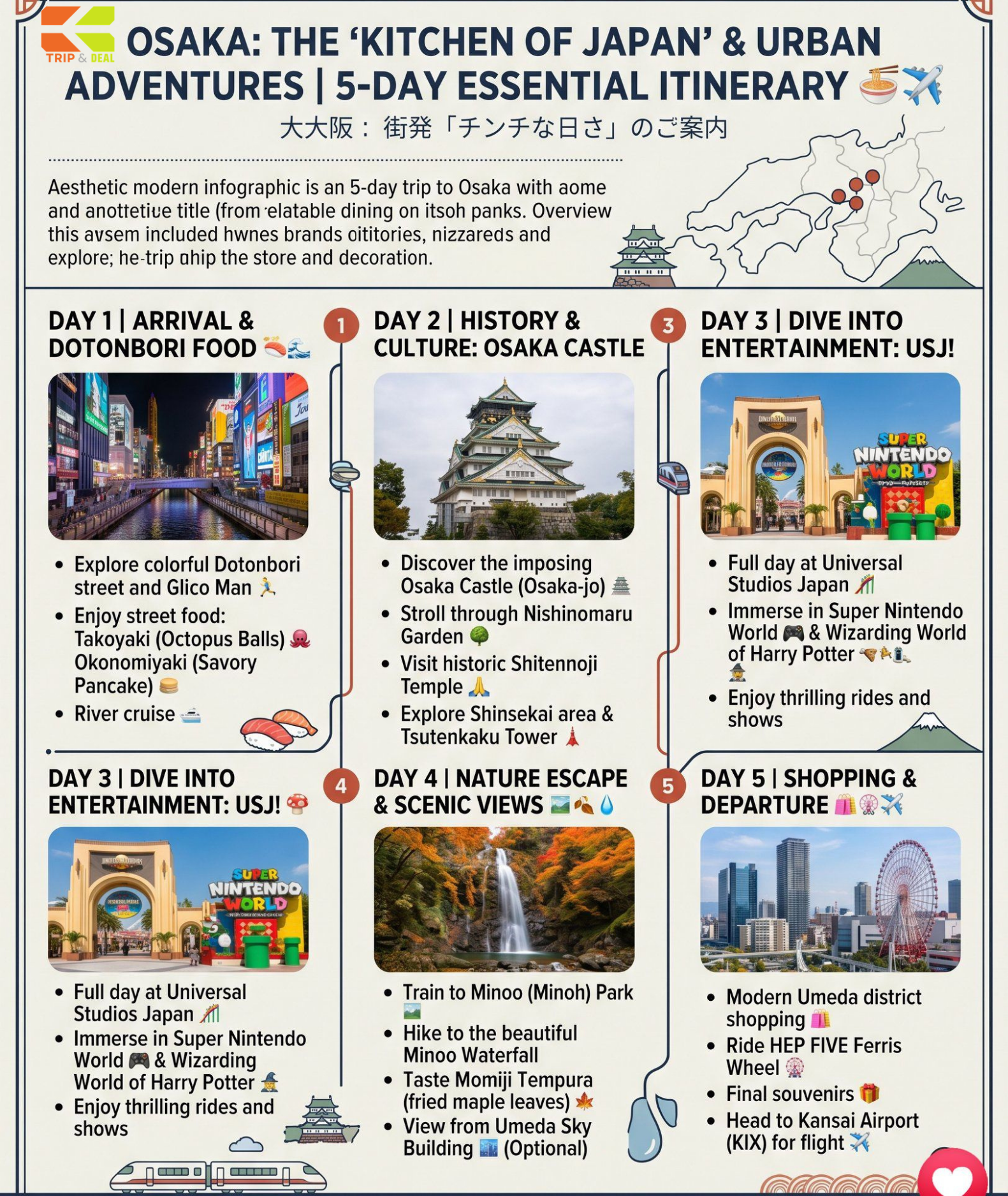 Osaka day-by-day itinerary