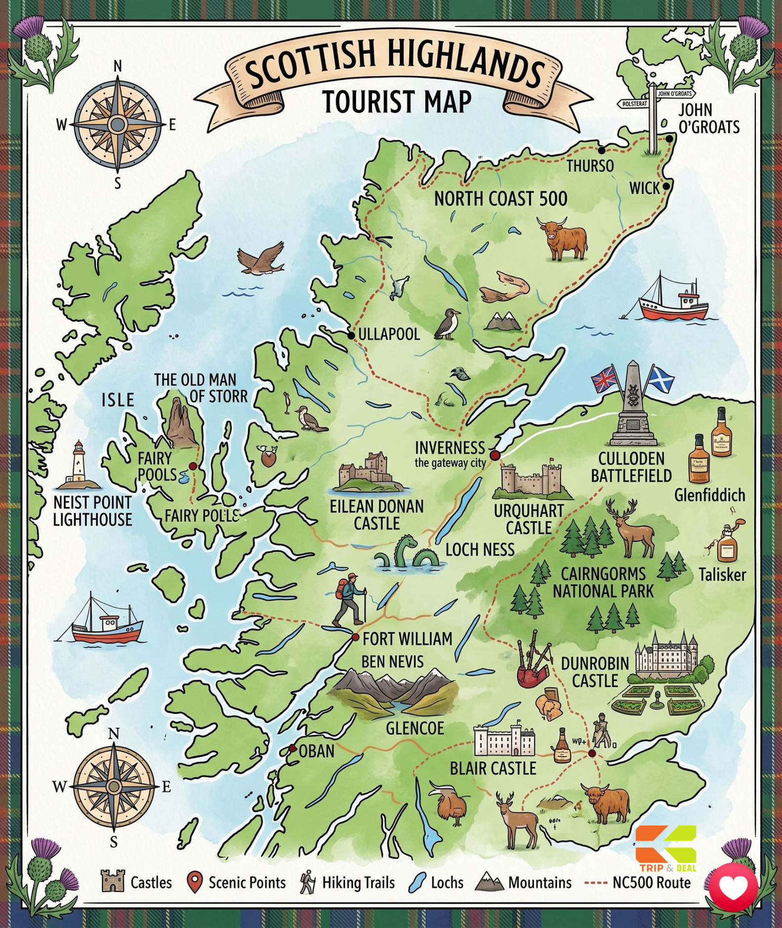 Scotland Travel Guide: Highlands, Castles & Edinburgh Scottish Highlands tourist map