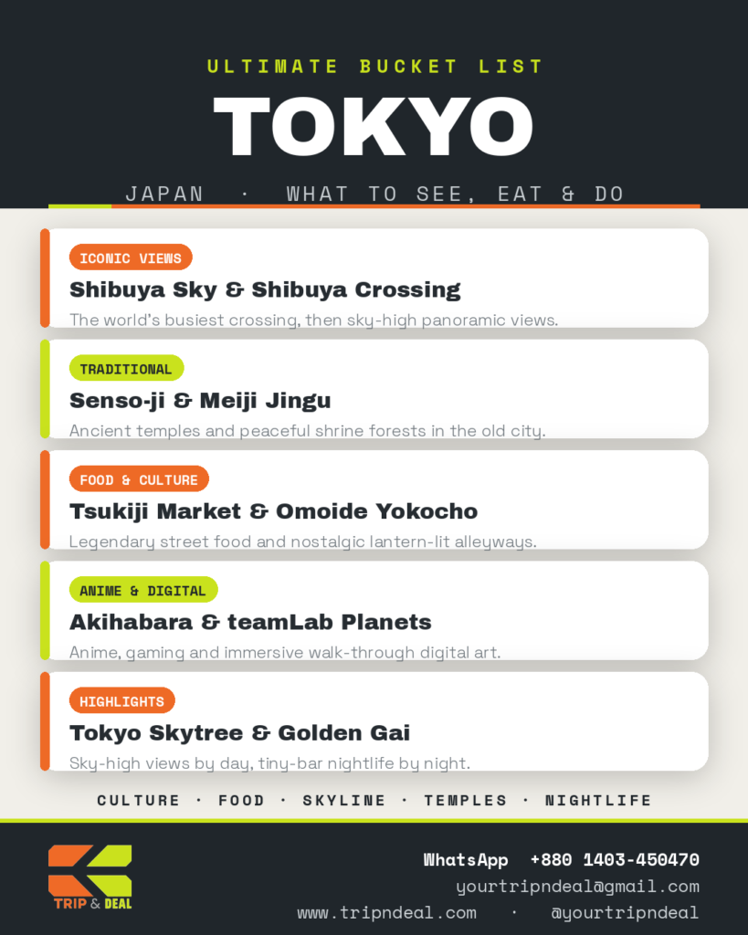 Tokyo Ultimate Bucket List Tokyo Ultimate Bucket List — Trip & Deal guide