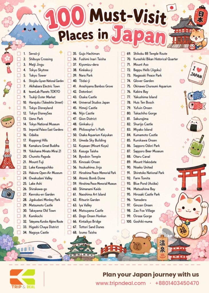 tripndeal 100 places japan